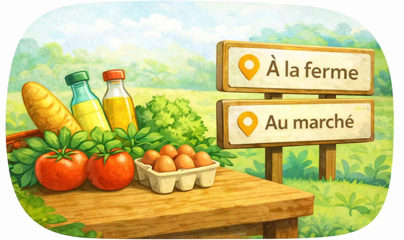 Choix des lieux de retrait : ferme ou marché