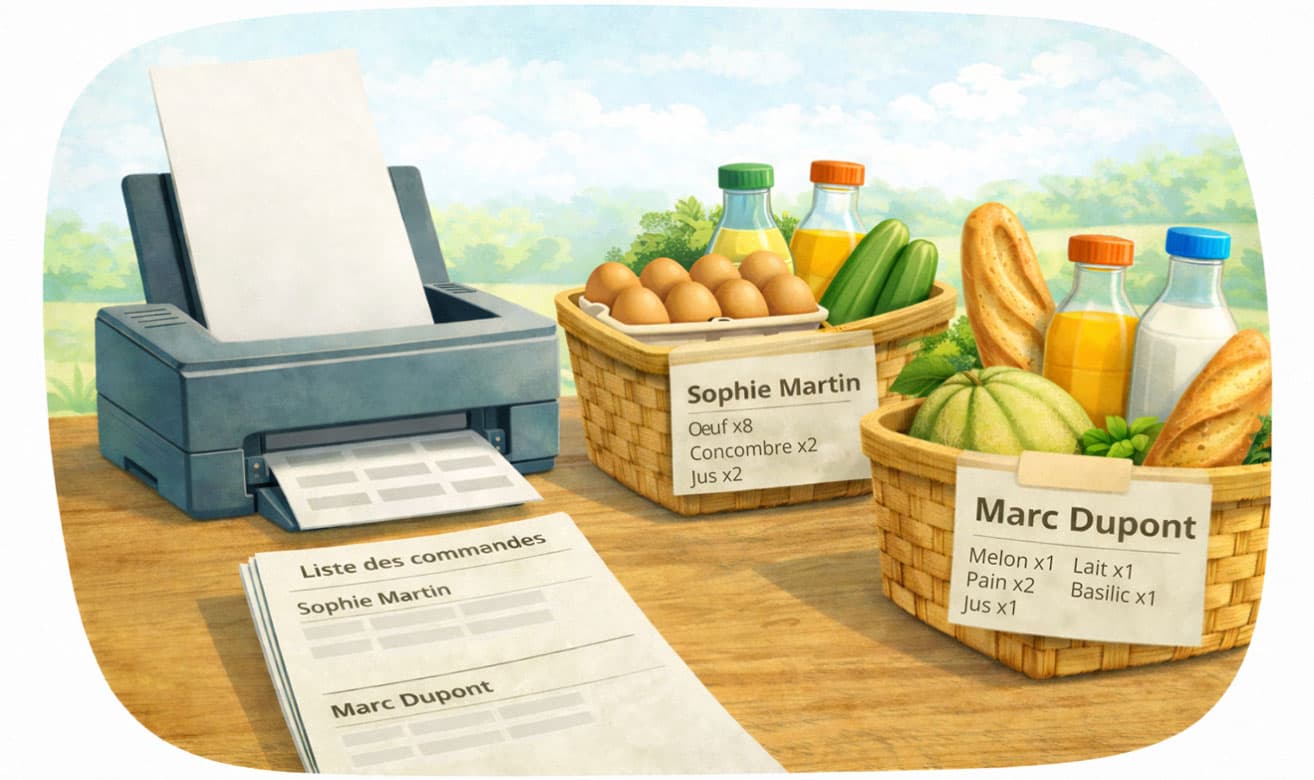 Préparation des commandes avec listes et paniers